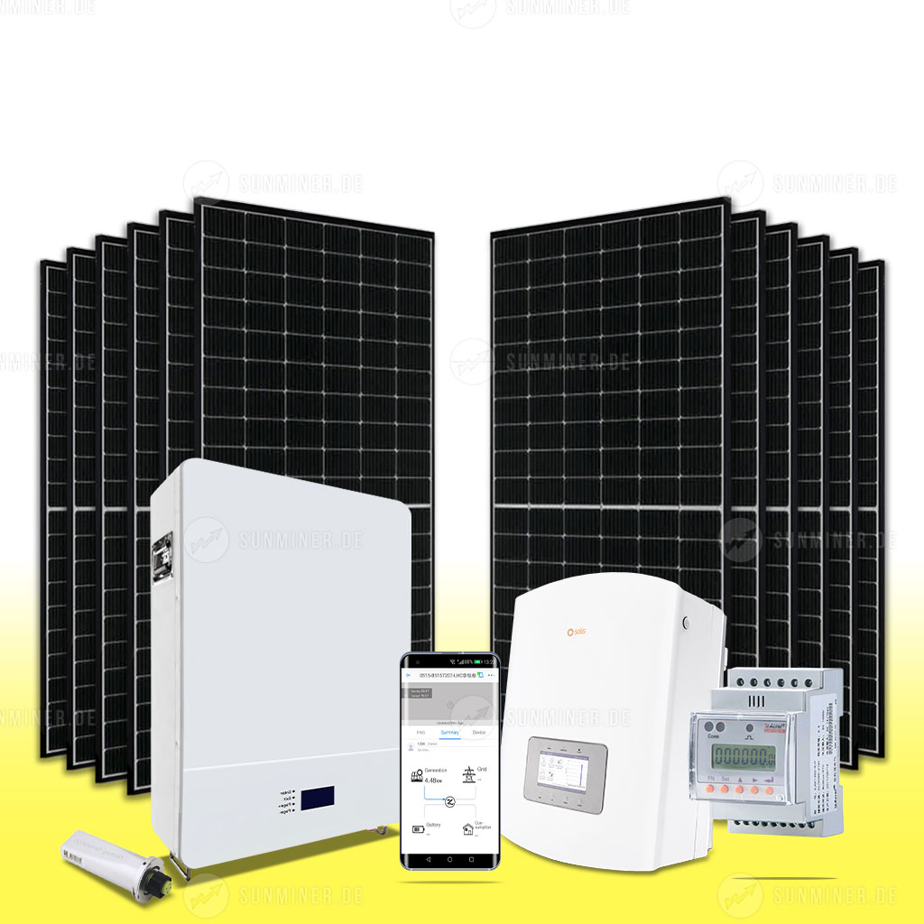 Photovoltaik-Anlage mit 8 DAH Solarmodule DHM-66L9/FS 420W 3360Wp mit KSTAR  Wechselrichter und WiFi-Stick