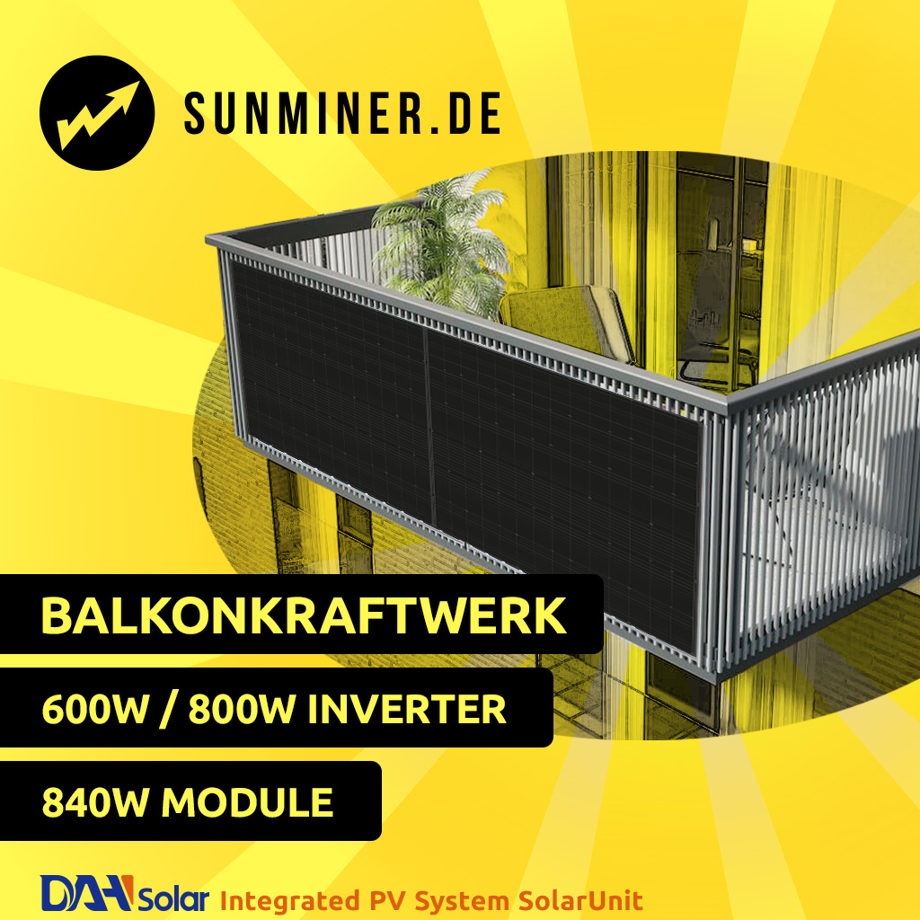 Balkonkraftwerk DAH 2 Solarmodule & Mikrowechselrichter 800 W